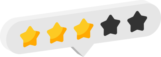 Star rating review from zero to five png