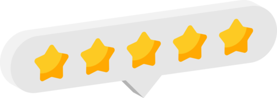 Star rating review from zero to five png