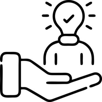 Idea solution icon symbol vector image. Illustration of the creative innovation concept design. EPS 10