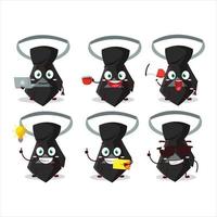 Black tie cartoon character with various types of business emoticons vector