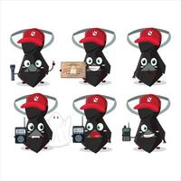 Ghost hunter cartoon black tie character using camera vector