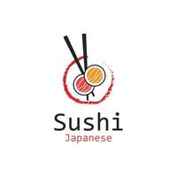 Sushi vector logo plantilla, o japonés especialidades