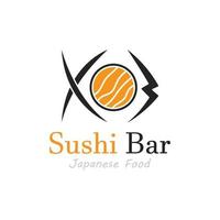 Sushi vector logo plantilla, o japonés especialidades