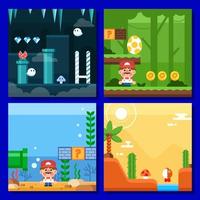 Retro Game Social Media Post Template vector