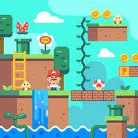 Retro Game Design in Flat Style vector