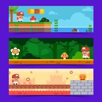 Retro Game Banner Design Template vector