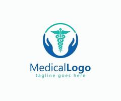 Medical health care and pharmacy logo design template vector illustrator