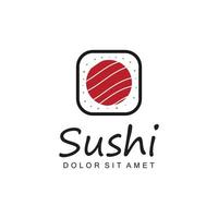 Sushi vector logo plantilla, o japonés especialidades