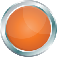 Button with metallic border in realistic style png