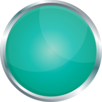 Button with metallic border in realistic style png