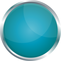 Button with metallic border in realistic style png