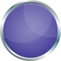 Button with metallic border in realistic style png