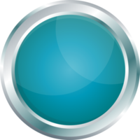 Button with metallic border in realistic style png