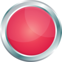 Button with metallic border in realistic style png