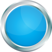 Button with metallic border in realistic style png