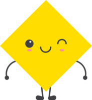 desenho animado geométrico forma com emoções png