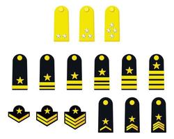 Royal Thai Airforce ranks, military marks in modern flat style vector. vector