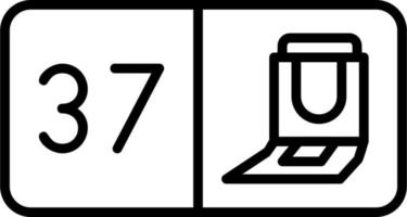 Seat Number Thirty Seven Vector Icon