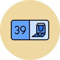 Seat Number Thirty Nine Vector Icon