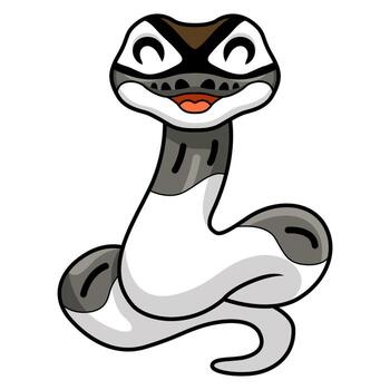 Cute axanthic pied ball python cartoon vector