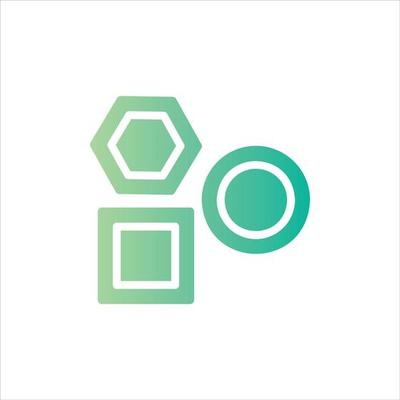 geometric shapes icon with isolated vektor and transparent background