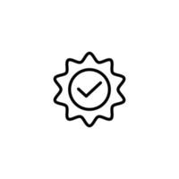 Check inside of Award Ribbon Isolated Line Icon. Editable stroke. It can be used for websites, stores, banners, fliers. vector