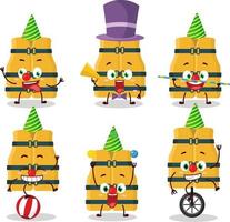 Cartoon character of life vest with various circus shows vector