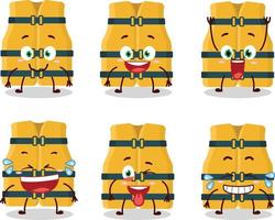 Cartoon character of life vest with smile expression vector