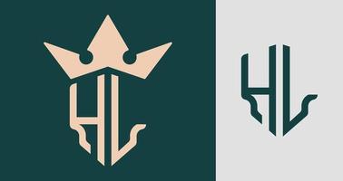 Creative Initial Letters HL Logo Designs. vector