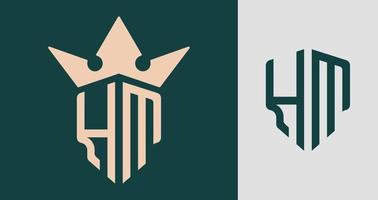 Creative Initial Letters HM Logo Designs. vector
