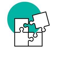 Puzzle logo vector design illustration, brand identity emblem