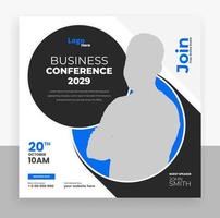 abstract business conference social media post webinar banner vector