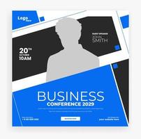 abstract business conference social media post webinar banner vector