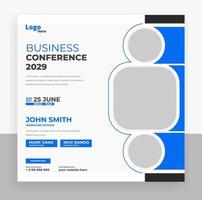 abstract business conference social media post webinar banner vector