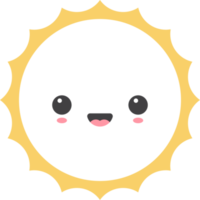 Cartoon sun icon with facial expression png