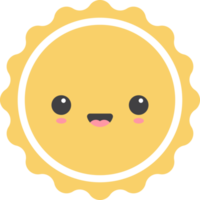 Cartoon sun icon with facial expression png