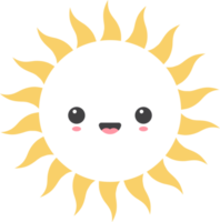 desenho animado Sol ícone com facial expressão png
