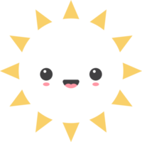 Cartoon sun icon with facial expression png