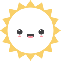dessin animé Soleil icône avec faciale expression png