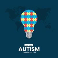 mundo autismo conciencia día social medios de comunicación enviar vector