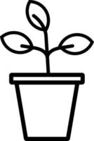 planta en el maceta icono vector firmar, aislado en blanco. brote símbolo