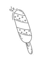 Ice Cream Popsicle Doodle Coloring Book with vector illustration for Kids