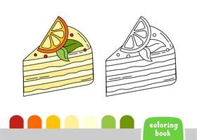 Coloring Book for Kids Cake Page for Books Magazines Vector Illustration Template