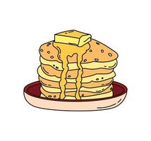 Pancake doodle Vector color illustration isolated on white background