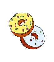 rosquillas garabatear vector color ilustración aislado en blanco antecedentes