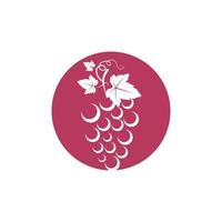 Grape fruits with leaf icon vector illustrtion