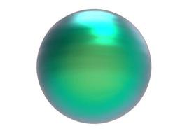 Green metal sphere. 3D render. photo