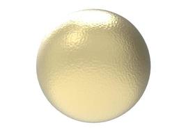 Yellow metal sphere. 3d render. photo