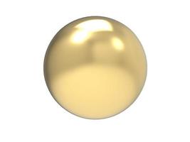 Yellow metal sphere. 3d render. photo