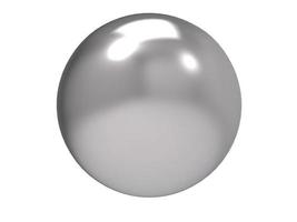 Silver glossy sphere. 3D render. photo